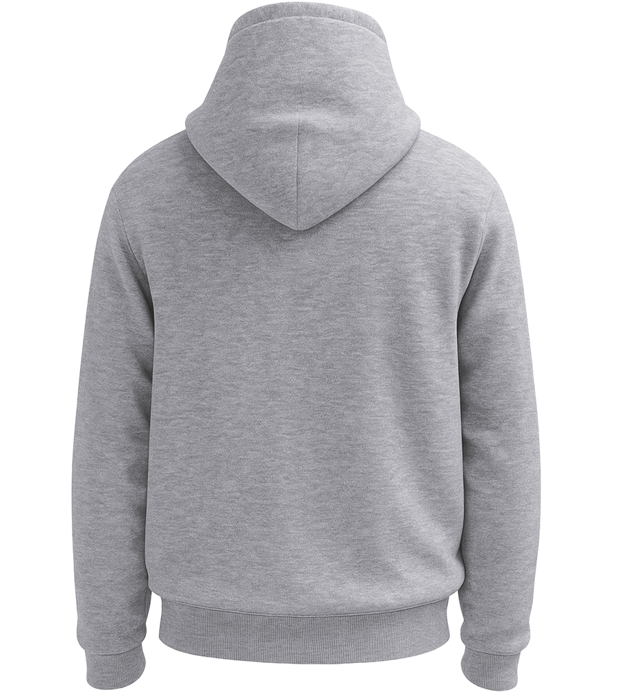 Premium unisex zip hoodie_GREY MELANGE_back
