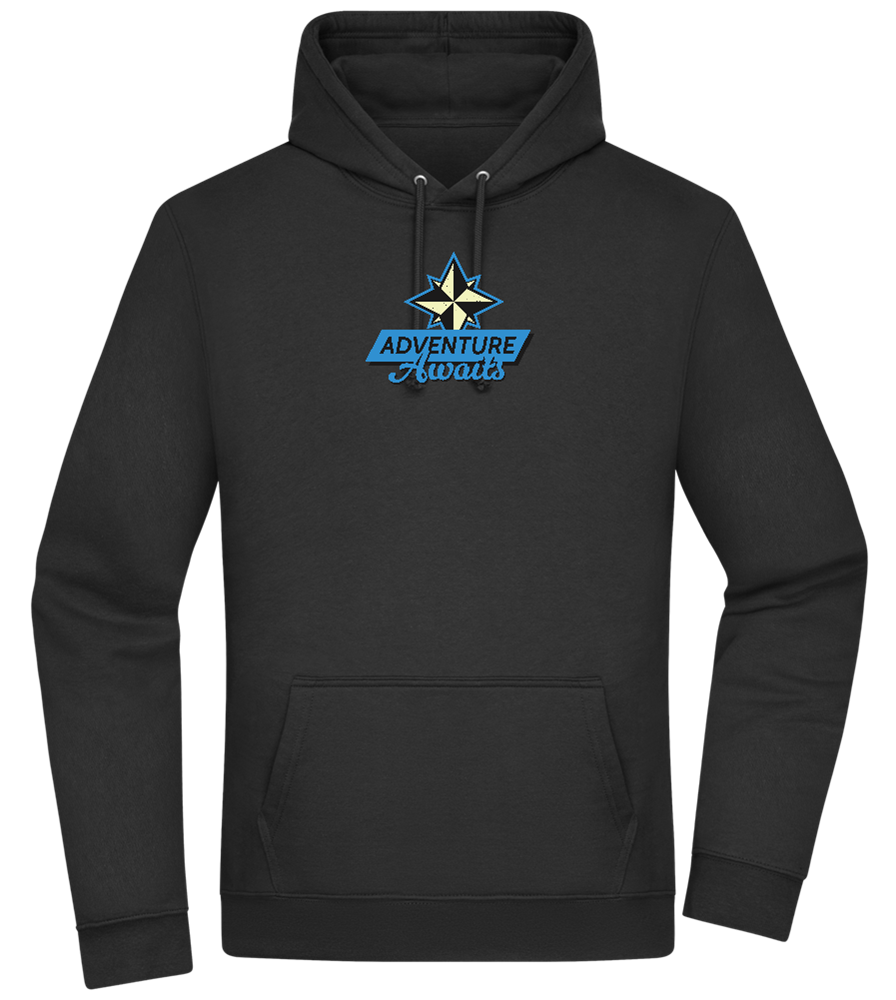 Adventure Awaits Design - Premium Essential Unisex Hoodie_BLACK_front