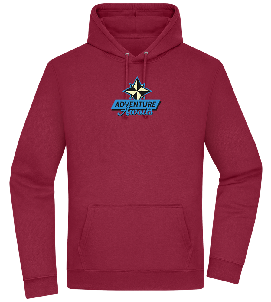 Adventure Awaits Design - Premium Essential Unisex Hoodie_BORDEAUX_front