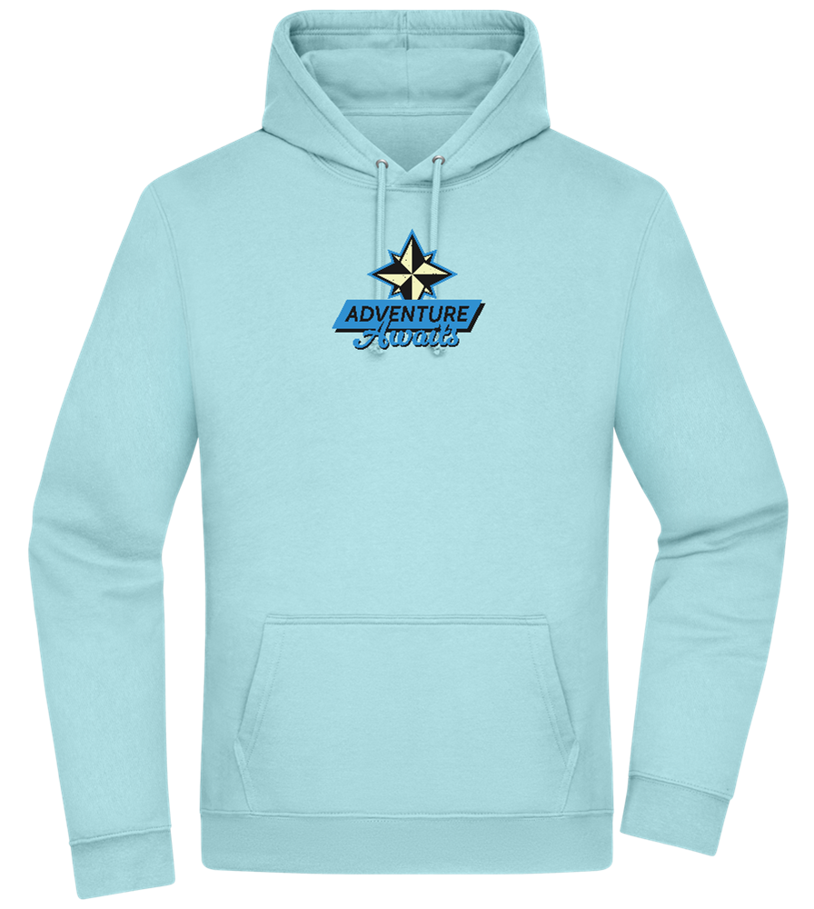 Adventure Awaits Design - Premium Essential Unisex Hoodie_POOL BLUE_front