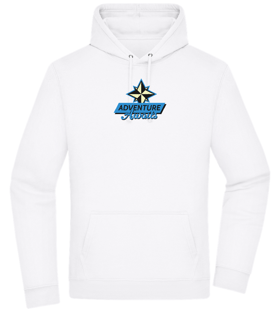 Adventure Awaits Design - Premium Essential Unisex Hoodie_WHITE_front