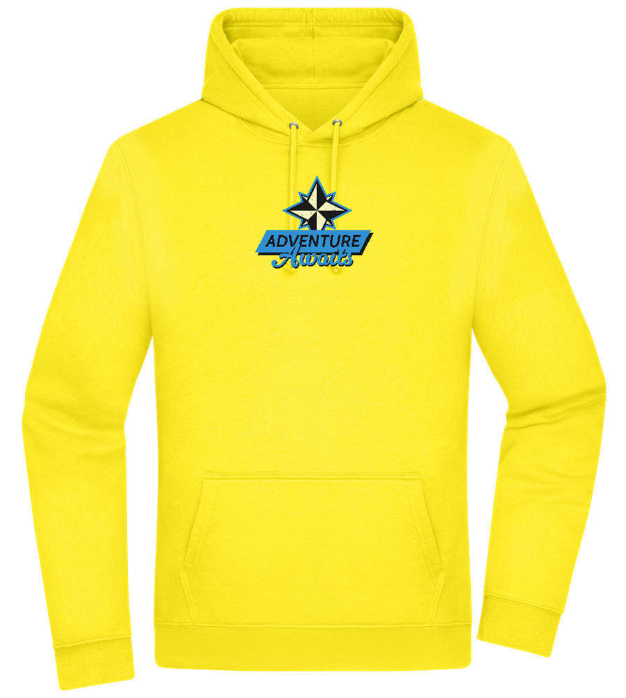 Adventure Awaits Design - Premium Essential Unisex Hoodie_YELLOW_front