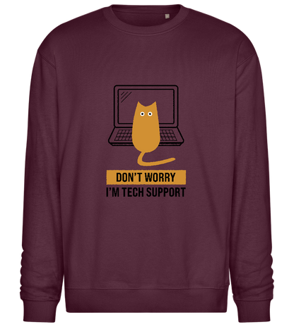 Tech Cat Laptop design - Comfort Essential Unisex Sweater_BORDEAUX_front