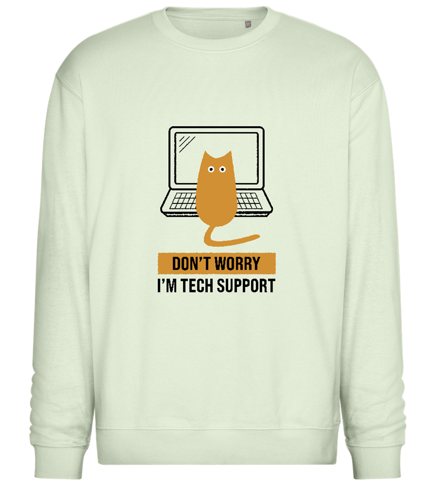 Tech Cat Laptop design - Comfort Essential Unisex Sweater_CREAMY GREEN_front