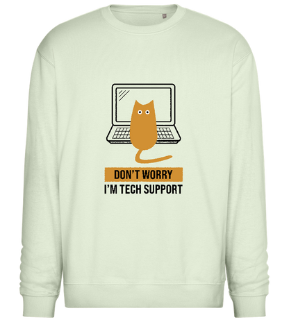 Tech Cat Laptop design - Comfort Essential Unisex Sweater_CREAMY GREEN_front