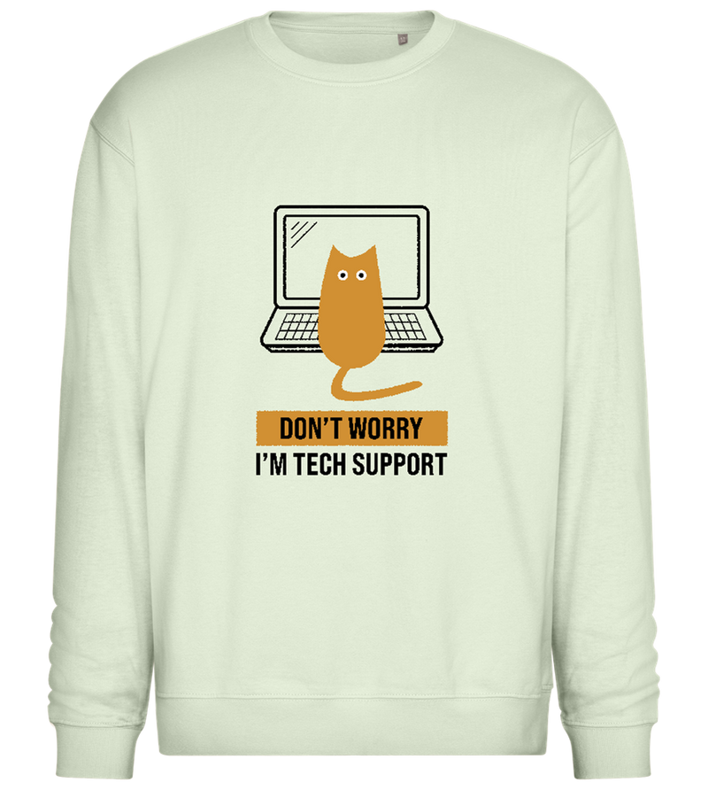 Tech Cat Laptop design - Comfort Essential Unisex Sweater_CREAMY GREEN_front