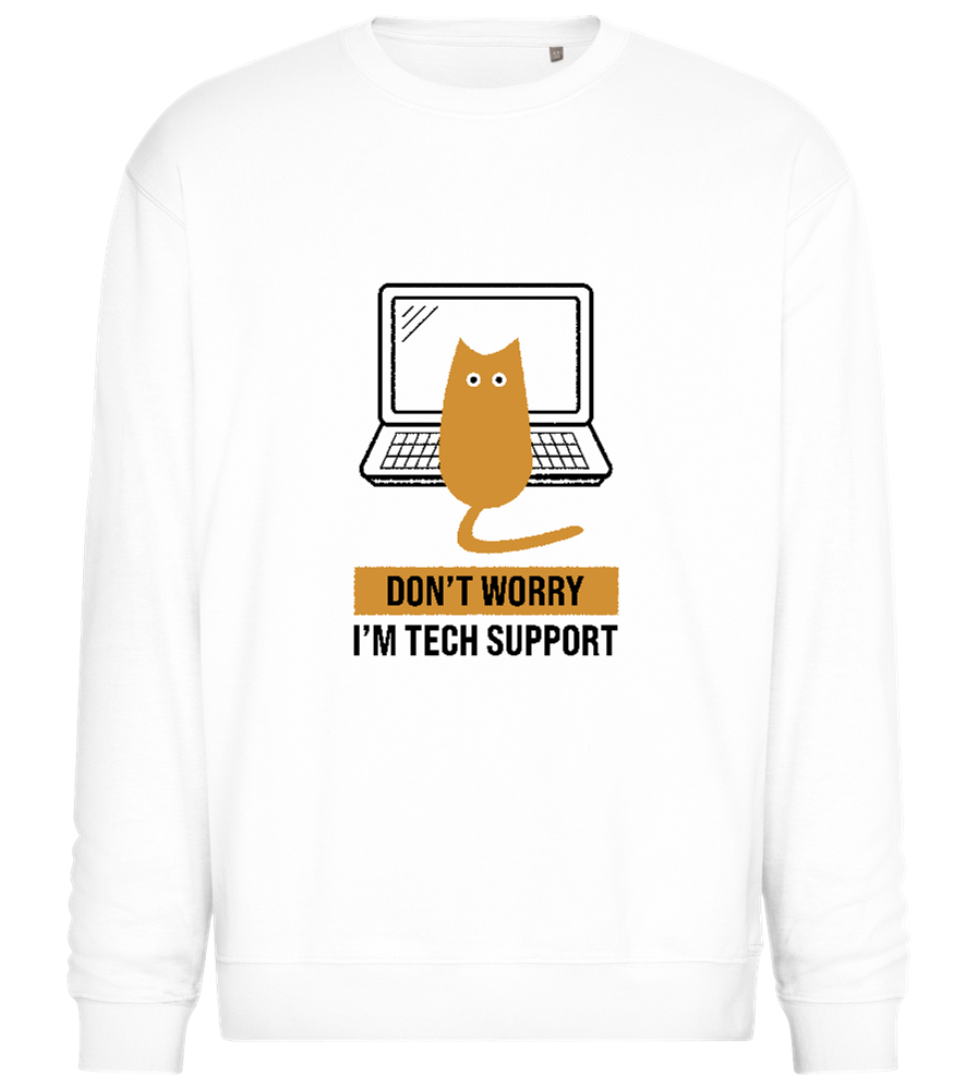 Tech Cat Laptop design - Comfort Essential Unisex Sweater_WHITE_front