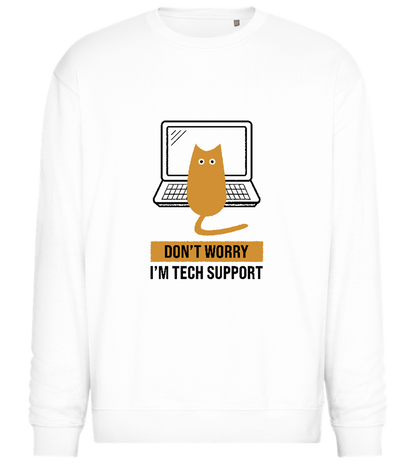 Tech Cat Laptop design - Comfort Essential Unisex Sweater_WHITE_front