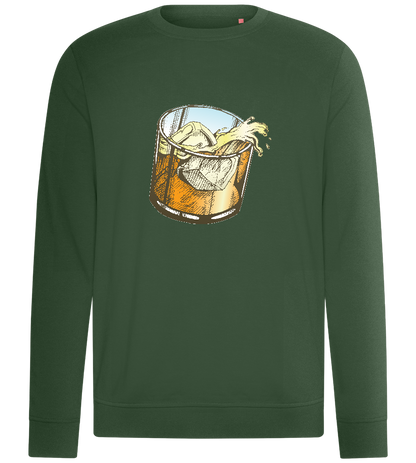 Whiskey Glass Spilled Design - Comfort unisex sweater_GREEN BOTTLE_front