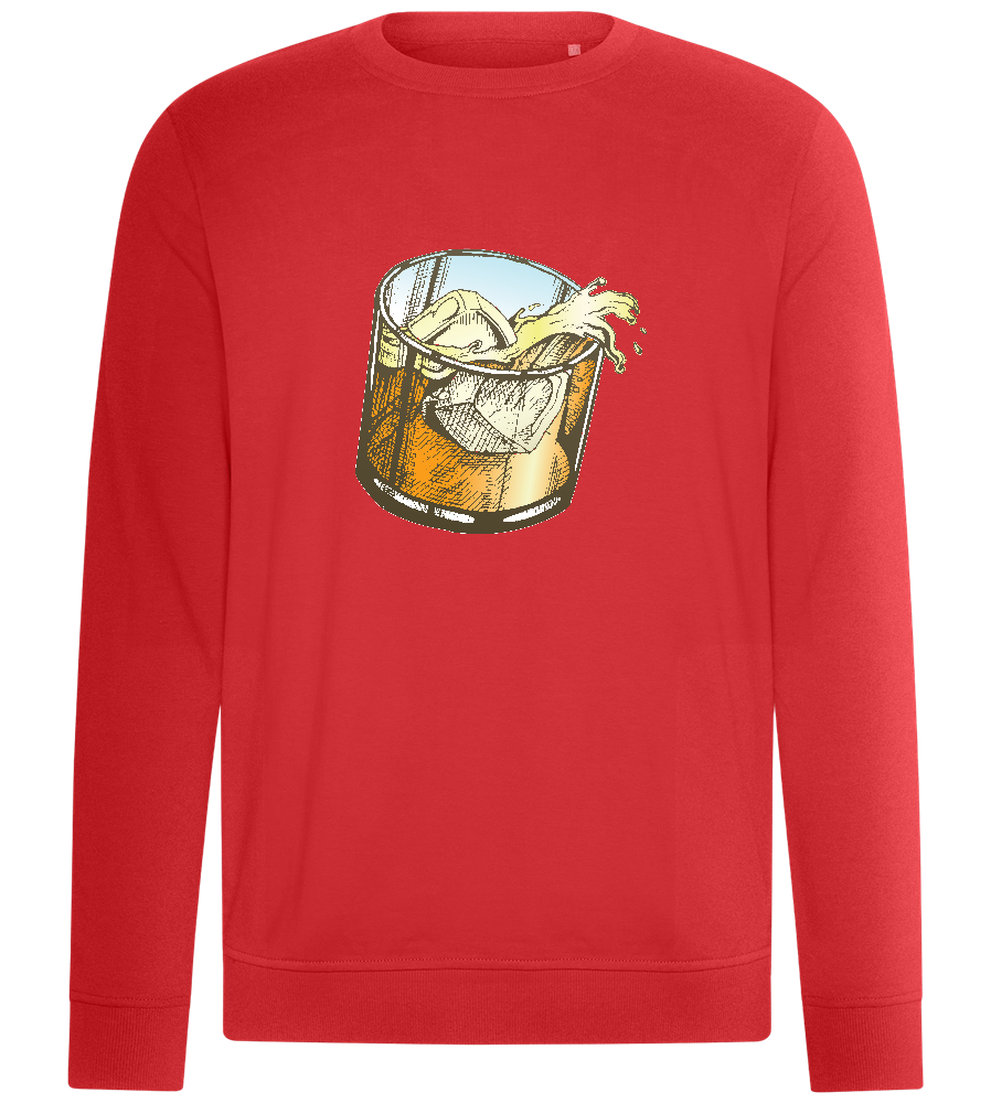 Whiskey Glass Spilled Design - Comfort unisex sweater_RED_front