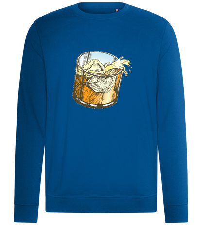 Whiskey Glass Spilled Design - Comfort unisex sweater_ROYAL_front