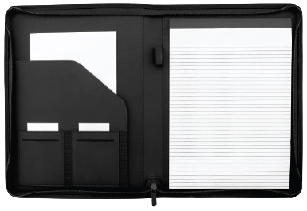 A4 Conference Folder in 2-Tone Polyester_BLACK_front