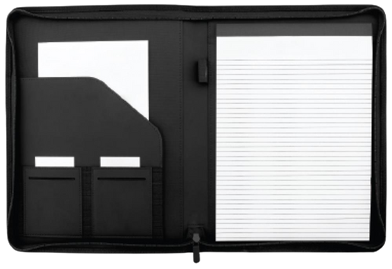 A4 Conference Folder in 2-Tone Polyester_BLACK_front