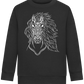 White Abstract Horsehead Design - Comfort Kids Sweater_BLACK_front