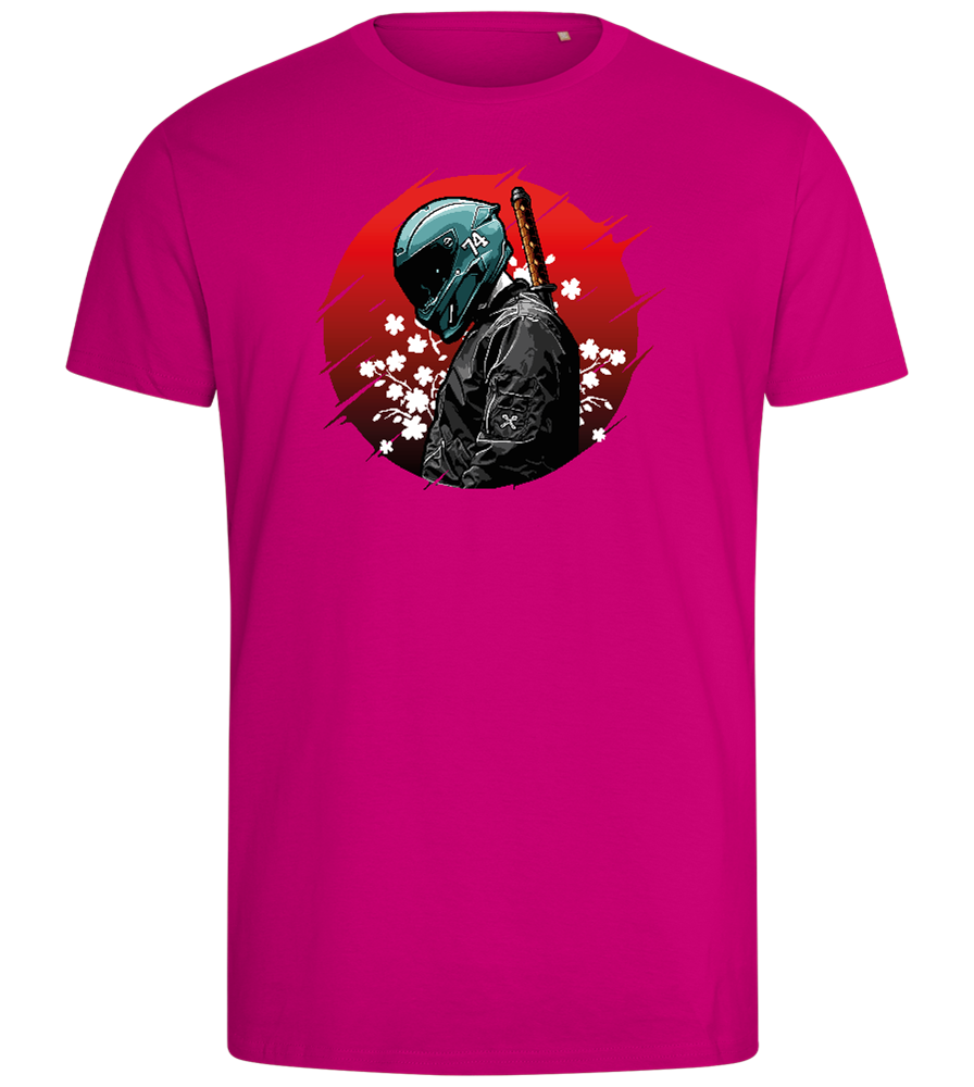 Red Samurai Design - Comfort men's fitted t-shirt_FUCHSIA_front