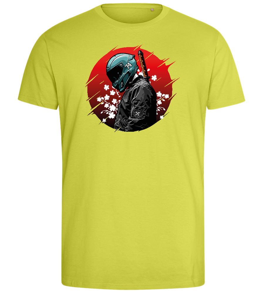 Red Samurai Design - Comfort men's fitted t-shirt_GREEN APPLE_front