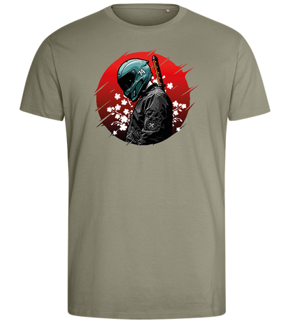 Red Samurai Design - Comfort men's fitted t-shirt_KHAKI_front