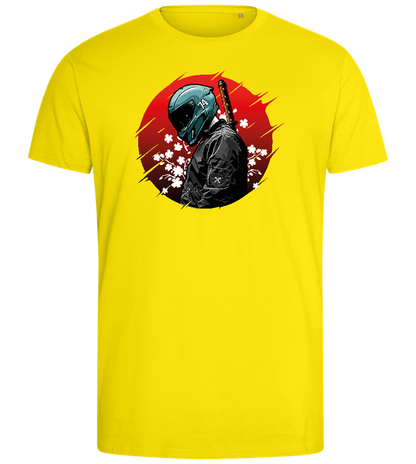 Red Samurai Design - Comfort men's fitted t-shirt_YELLOW_front