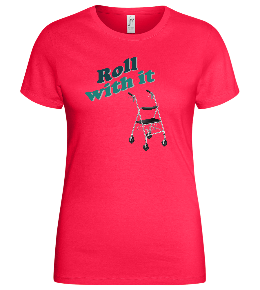 Roll With It Design - Basic women's t-shirt_CORAL_front