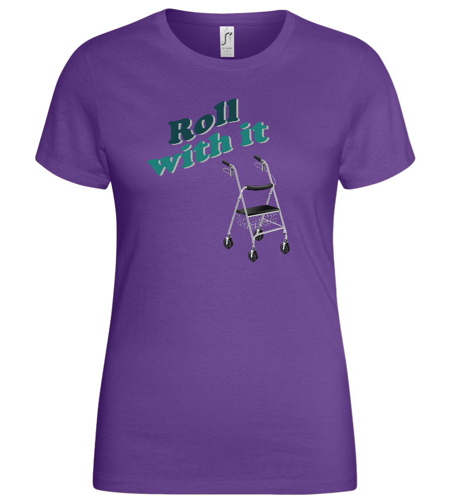 Roll With It Design - Basic women's t-shirt_DARK PURPLE_front