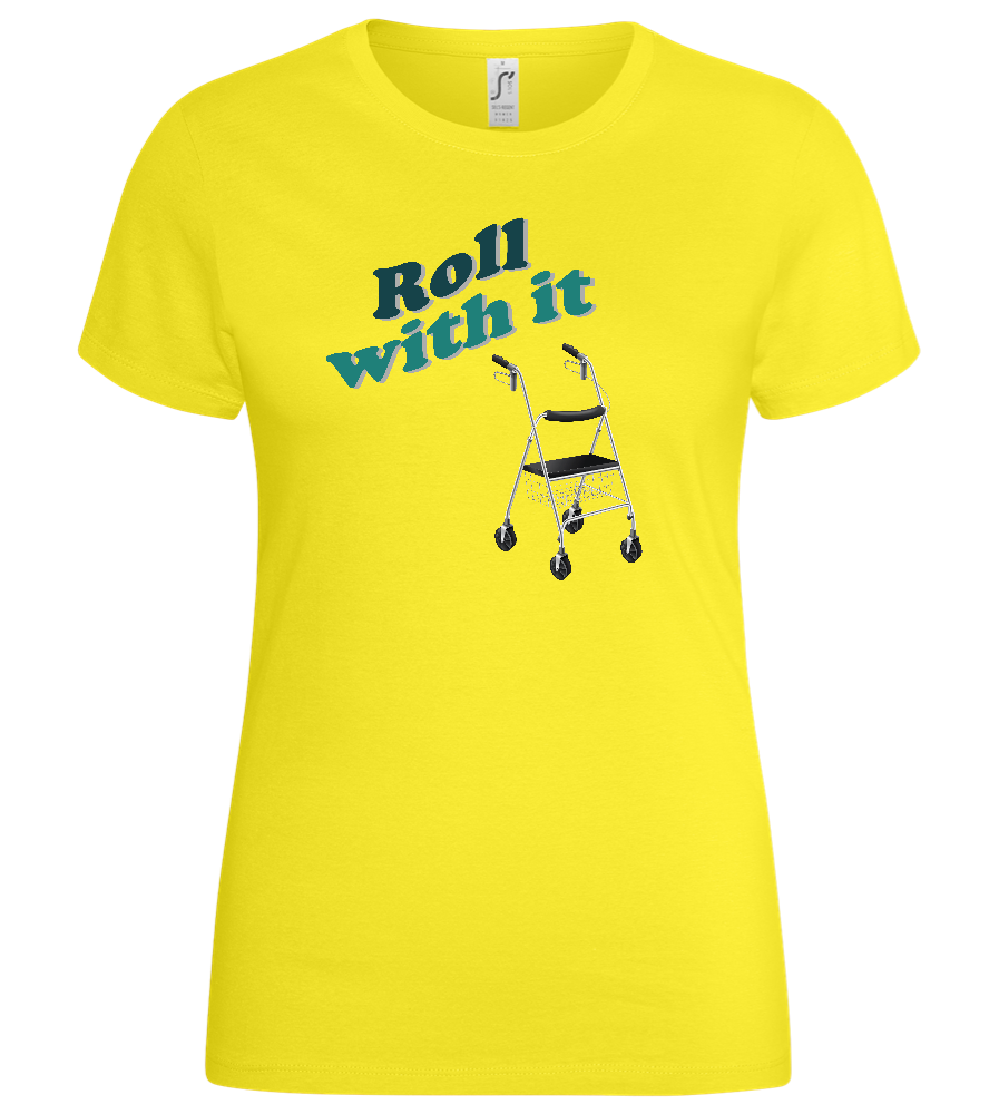 Roll With It Design - Basic women's t-shirt_LEMON_front