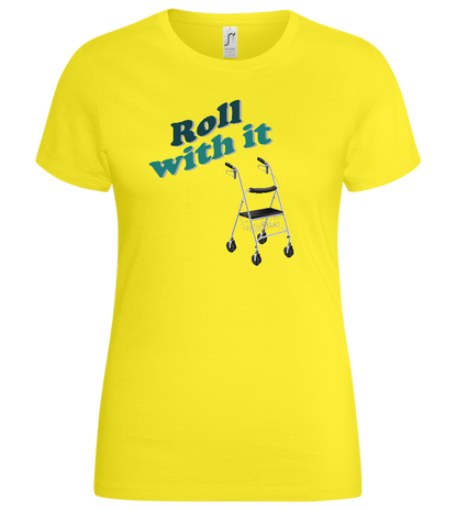 Roll With It Design - Basic women's t-shirt_LEMON_front