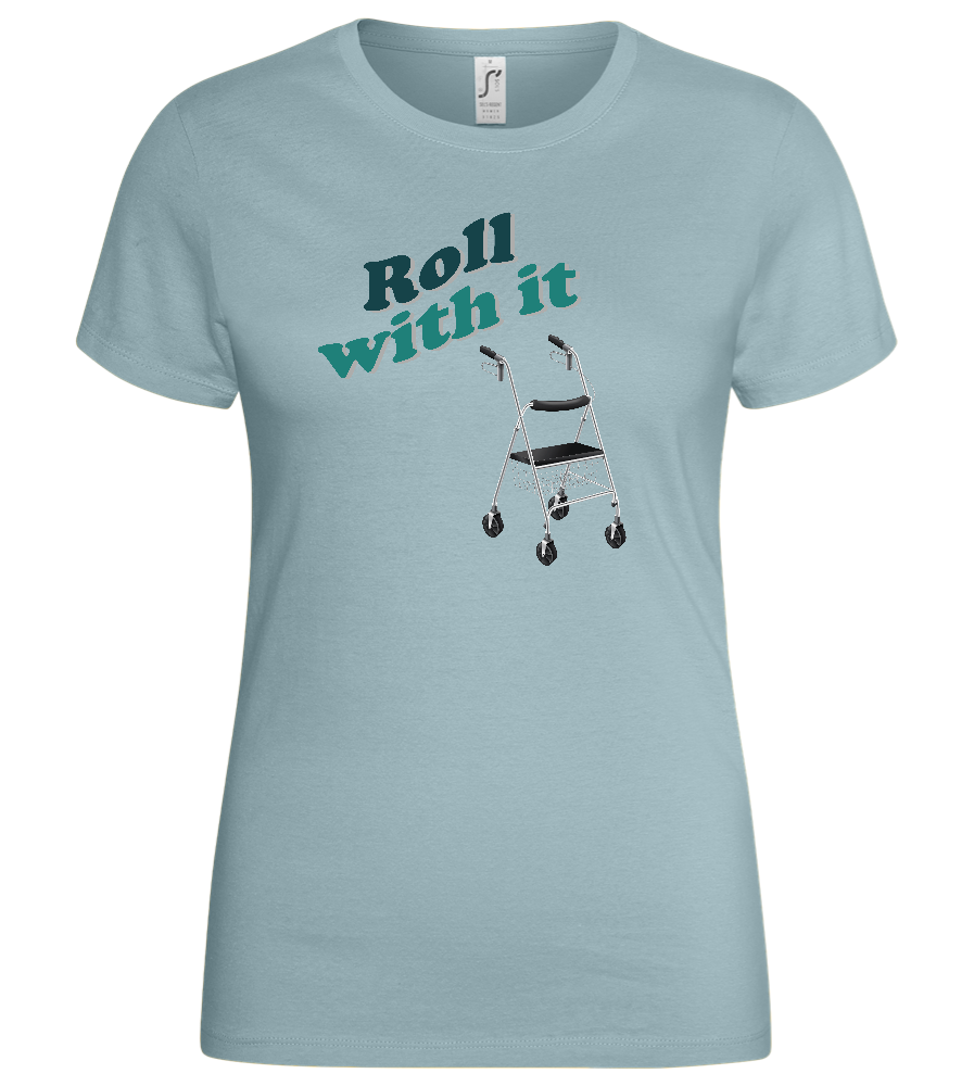 Roll With It Design - Basic women's t-shirt_PURE GRAY_front