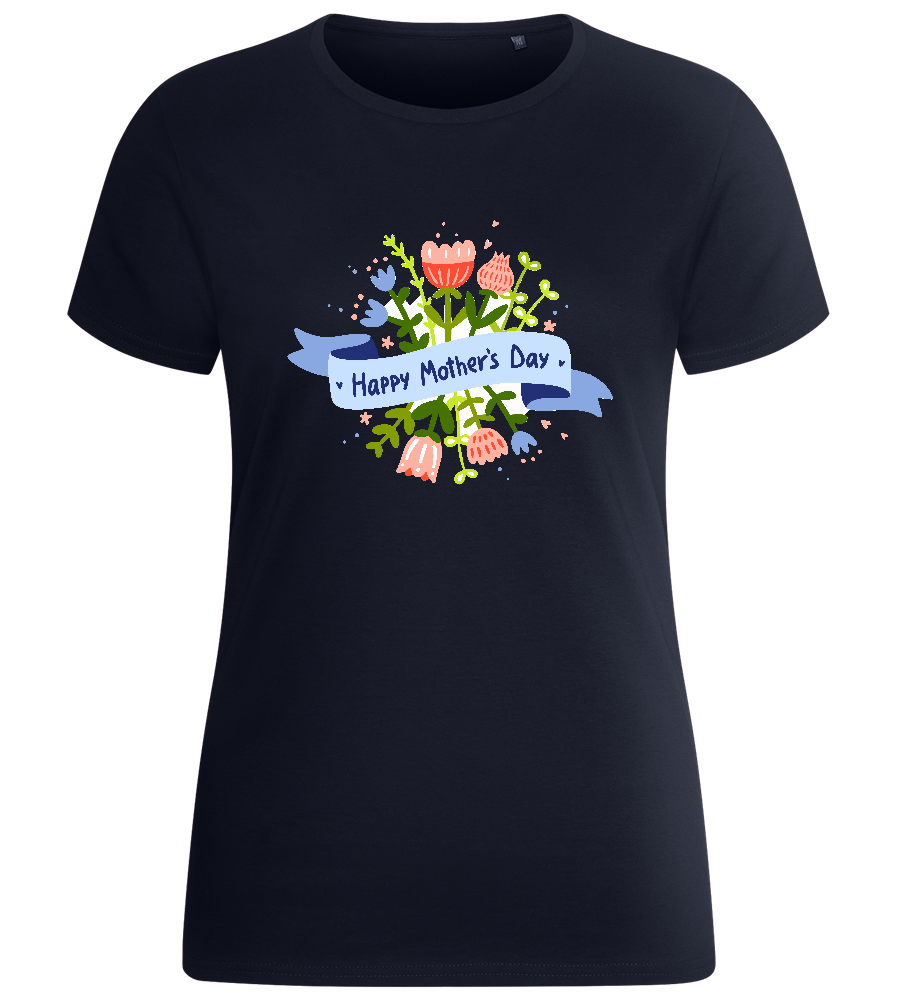 Mother's Day Flowery Design - Basic women's fitted t-shirt_FRENCH NAVY_front