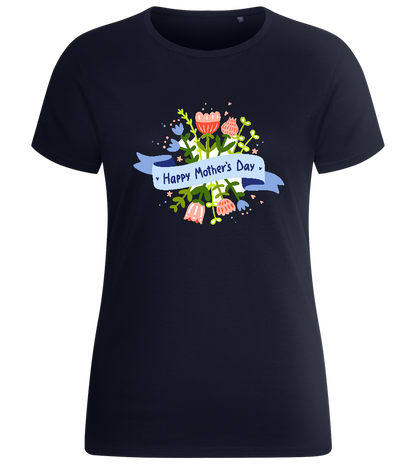 Mother's Day Flowery Design - Basic women's fitted t-shirt_FRENCH NAVY_front