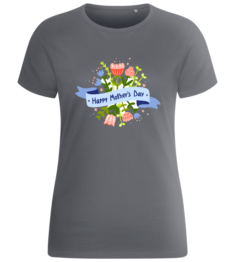 Mother's Day Flowery Design - Basic women's fitted t-shirt_MOUSE GREY_front