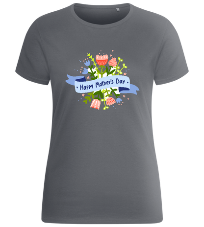 Mother's Day Flowery Design - Basic women's fitted t-shirt_MOUSE GREY_front