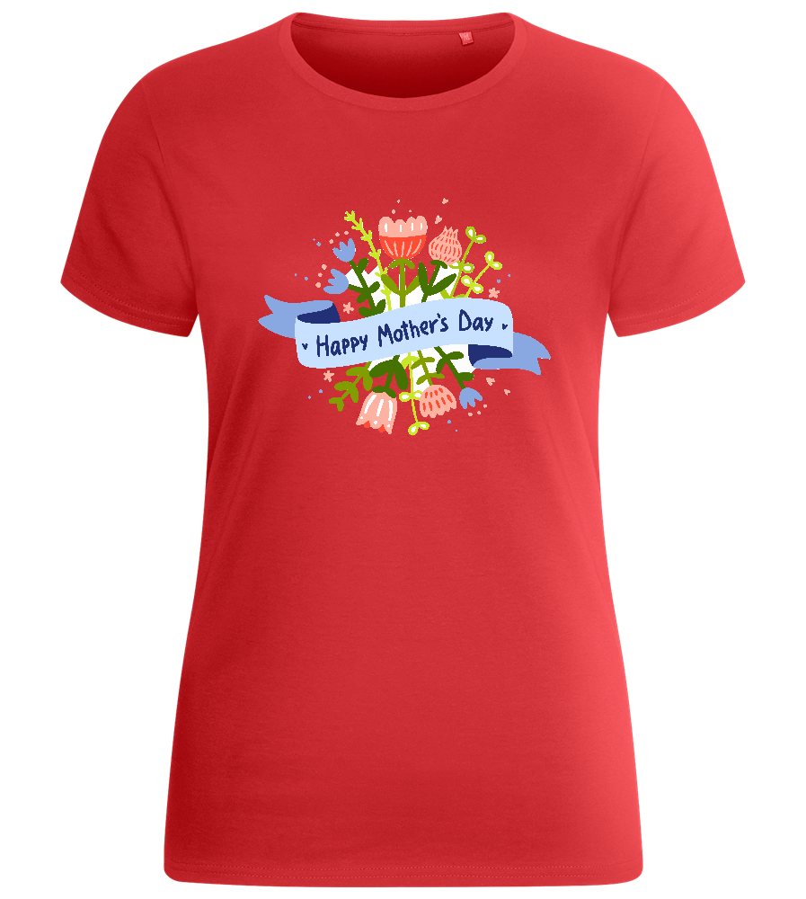 Mother's Day Flowery Design - Basic women's fitted t-shirt_RED_front