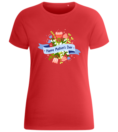 Mother's Day Flowery Design - Basic women's fitted t-shirt_RED_front