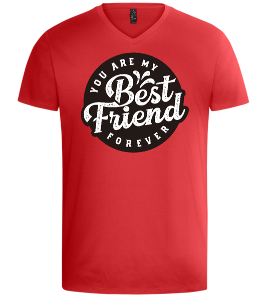 You Are My Best Friend Forever Design - Basic men's v-neck t-shirt_RED_front