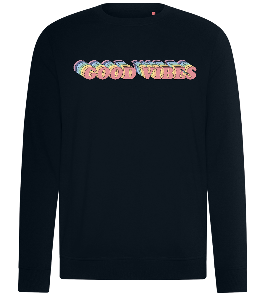 Good Vibes Rainbow Design - Comfort unisex sweater_BLACK_front