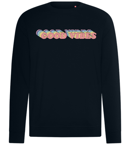 Good Vibes Rainbow Design - Comfort unisex sweater_BLACK_front