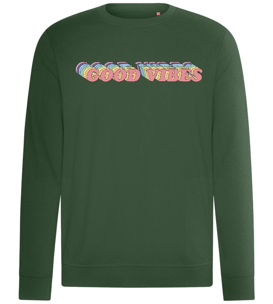 Good Vibes Rainbow Design - Comfort unisex sweater_GREEN BOTTLE_front