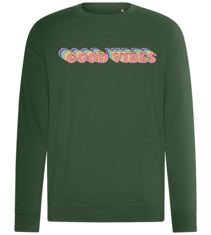 Good Vibes Rainbow Design - Comfort unisex sweater_GREEN BOTTLE_front