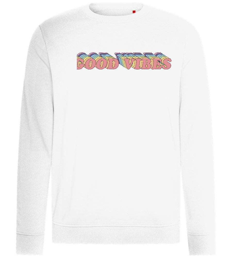 Good Vibes Rainbow Design - Comfort unisex sweater_WHITE_front