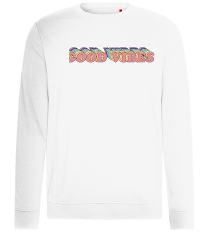 Good Vibes Rainbow Design - Comfort unisex sweater_WHITE_front