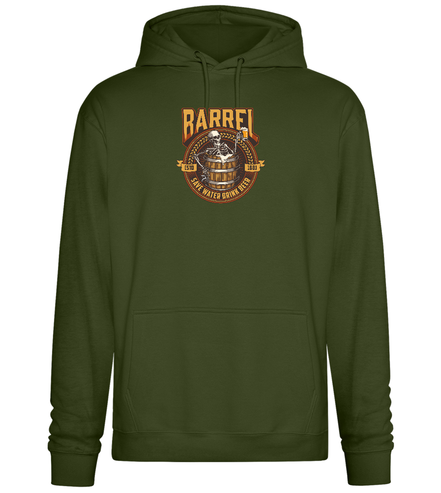 Save Water Drink Beer Barrel Design - Premium Essential Unisex Hoodie_ARMY_front