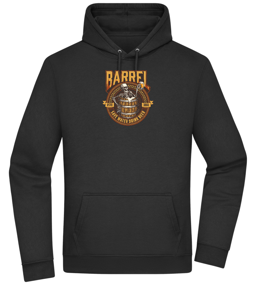 Save Water Drink Beer Barrel Design - Premium Essential Unisex Hoodie_BLACK_front