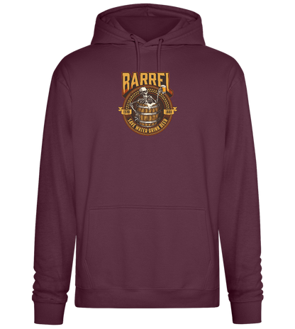 Save Water Drink Beer Barrel Design - Premium Essential Unisex Hoodie_BORDEAUX_front