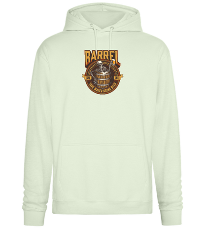 Save Water Drink Beer Barrel Design - Premium Essential Unisex Hoodie_CREAMY GREEN_front