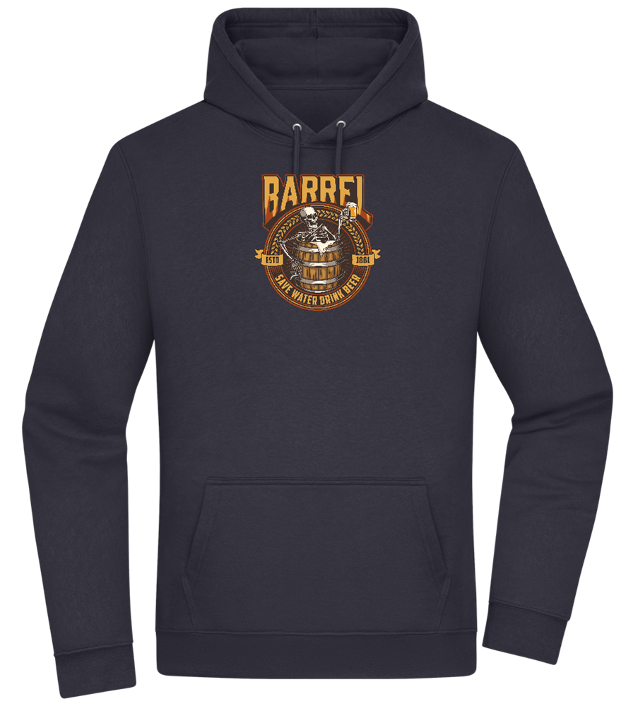 Save Water Drink Beer Barrel Design - Premium Essential Unisex Hoodie_FRENCH NAVY_front