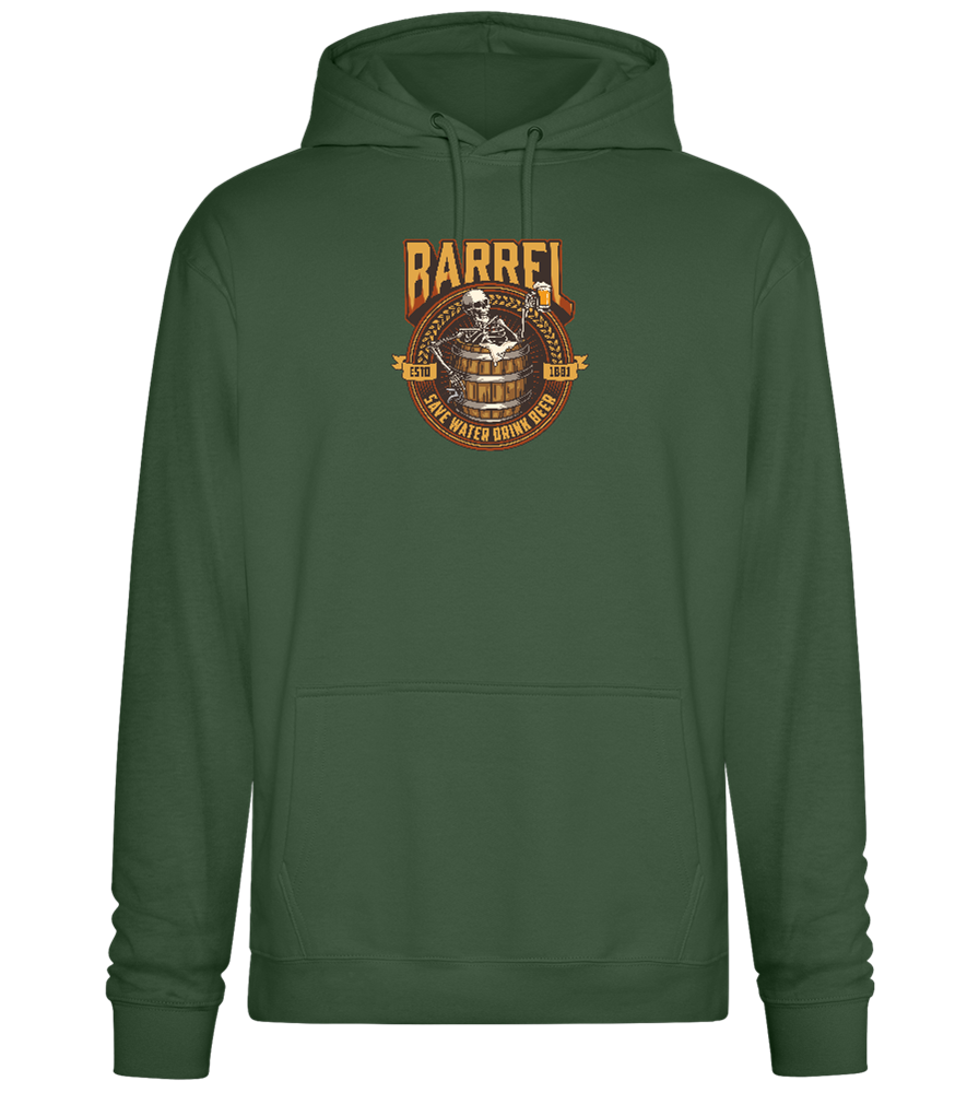 Save Water Drink Beer Barrel Design - Premium Essential Unisex Hoodie_GREEN BOTTLE_front