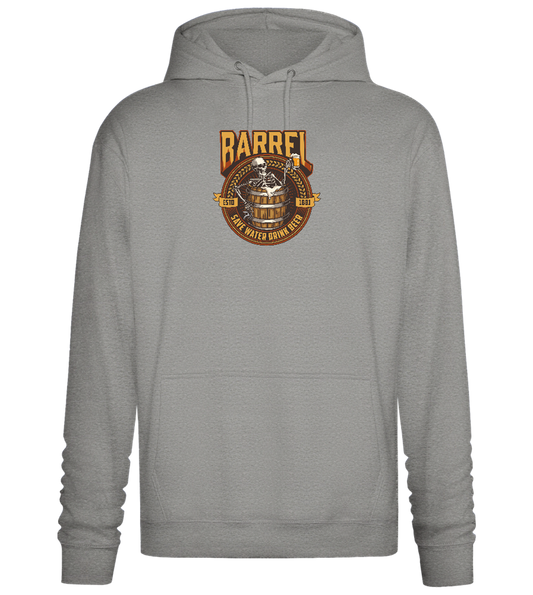 Save Water Drink Beer Barrel Design - Premium Essential Unisex Hoodie_ORION GREY II_front