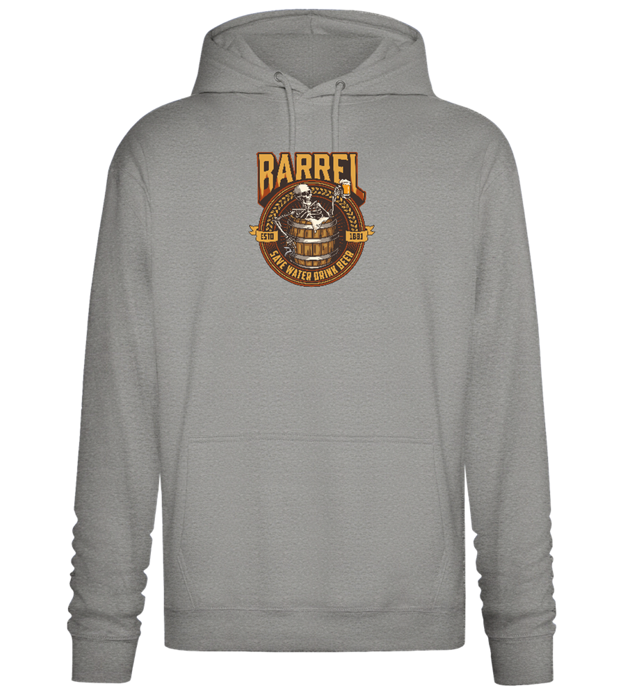 Save Water Drink Beer Barrel Design - Premium Essential Unisex Hoodie_ORION GREY II_front