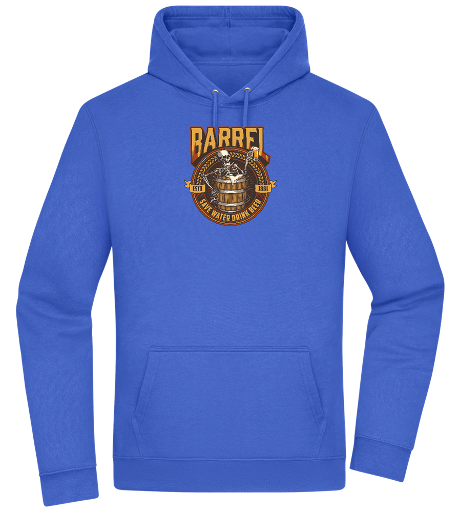 Save Water Drink Beer Barrel Design - Premium Essential Unisex Hoodie_ROYAL_front