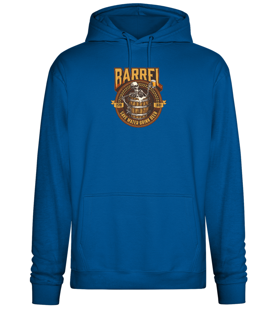 Save Water Drink Beer Barrel Design - Premium Essential Unisex Hoodie_ROYAL_front